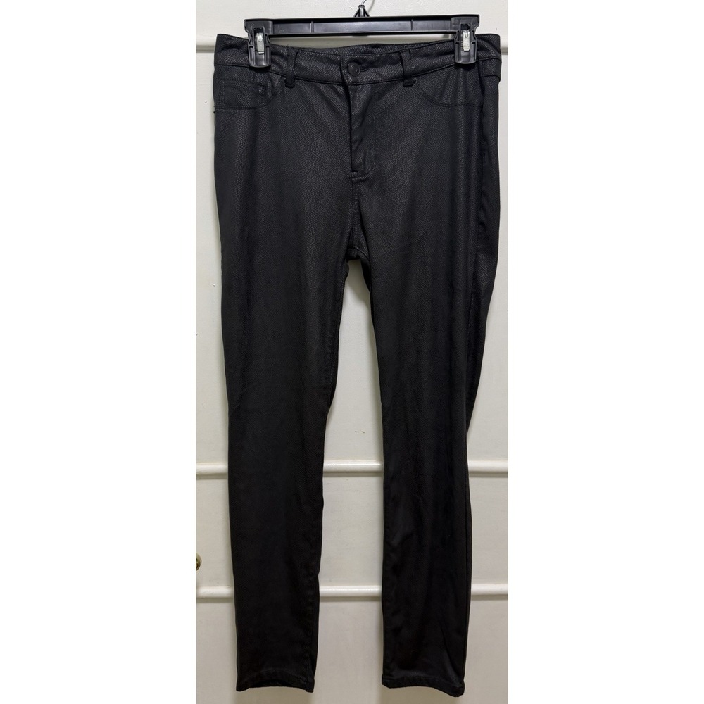 Philosophy‎ Pants Women's  Size 6 Black Faux Leather Snakeskin Skinny Stretch